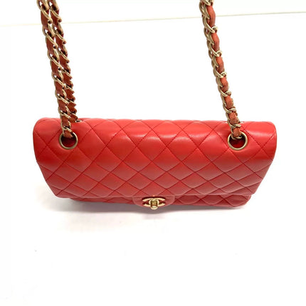 Chanel Classic Flap Medium Red Lambskin Leather with Gold Hardware