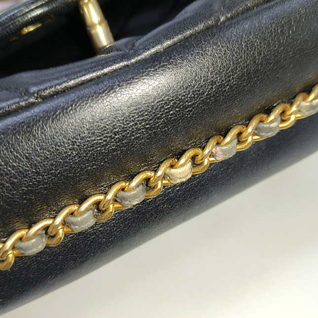 Chanel Classic Flap Mini Chevron Quilted Chain Around Mini Rectangular Flap Black, 2018