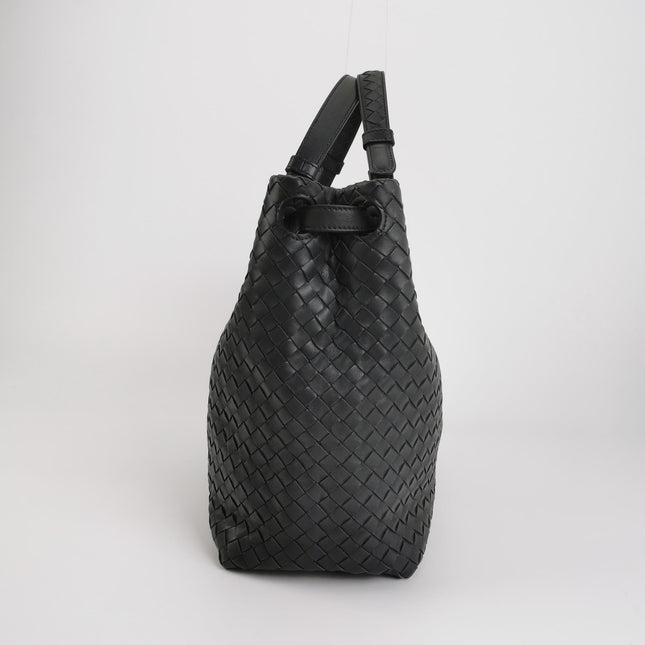 Bottega Veneta Garda Black Intrecciato Nappa Leather Large 33cm