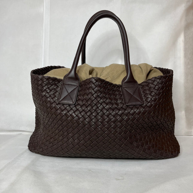 Bottega Veneta Cabat Tote Intreccio Leather Chocolate Brown 42cm