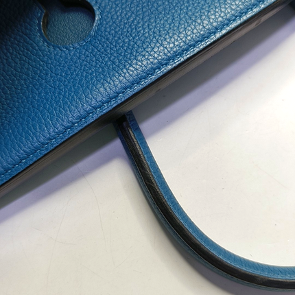 Hermes Birkin 35 Clemence Leather 7W Bleu Izmir Blue Palladium Hardware 2012