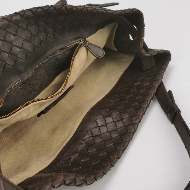 Bottega Veneta Garda Dark Brown Intrecciato Nappa Leather Large 33cm