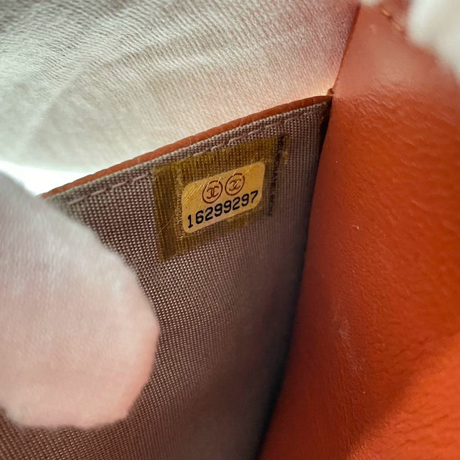 Sold Chanel Wallet on Chain WOC Double CC Orange Caviar Leather