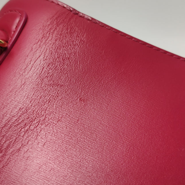 Delvaux Brilliant Mini Red Calfskin Leather Top Handle Crossbody Bag