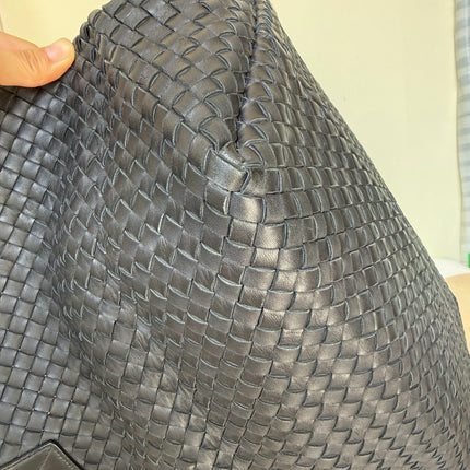Bottega Veneta Cabat Large Intreccio Leather Tote Bag Black 45cm