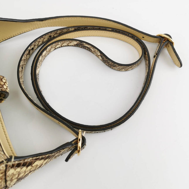 Sold Gucci Jackie 1961 Mini Python-skin Leather Bag with Adjustable Strap Size Multicolor