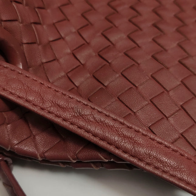 Bottega Veneta Garda Burgundy Intrecciato Nappa Leather Large 33cm