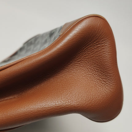 Goyard Saigon Mini Brown Canvas and Leather Wooden Top Handle Crossbody Bag