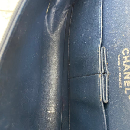 Chanel Classic Flap Medium Dark Green Patent Leather Silver Hardware, 2014-2015