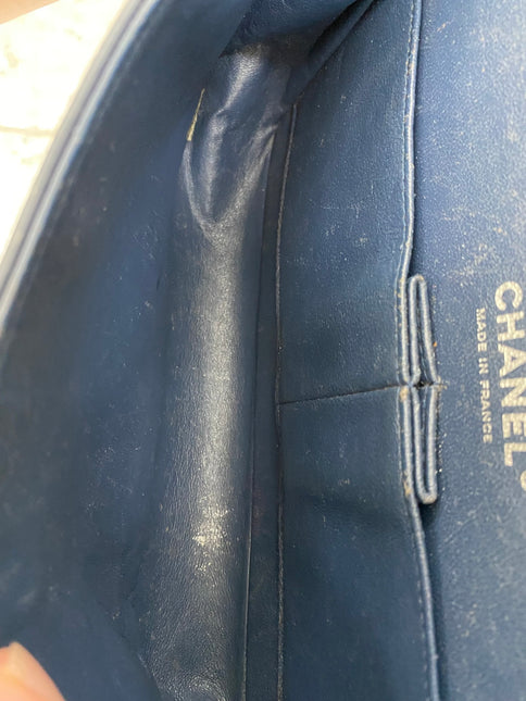 Chanel Classic Flap Medium Dark Green Patent Leather Silver Hardware, 2014-2015