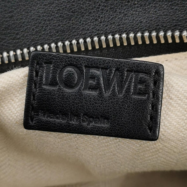 Loewe Puzzle Large Black Smooth Leather White Logo