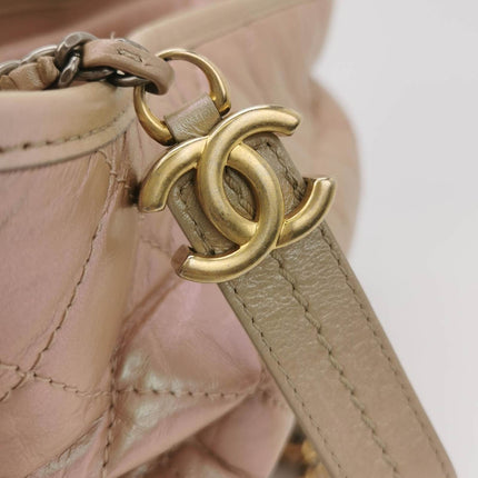 Sold Chanel Gabrielle Hobo 2019 Iridescent Pink Leather Medium Crossbody Bag