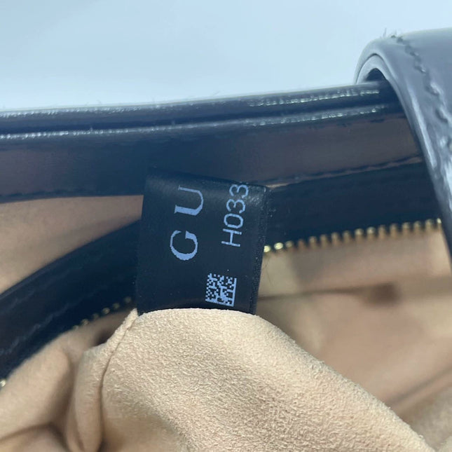 Gucci Jackie 1961 Black Leather Bag Small Piston Lock With Strap