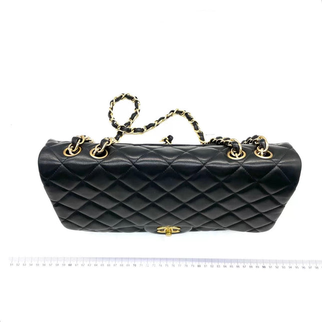 Chanel Classic Flap Maxi 2011 Black Lambskin Leather Single Flap with Gold Hardware