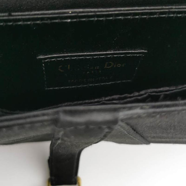 Dior Saddle Mini Silk Handbag Black with crystals