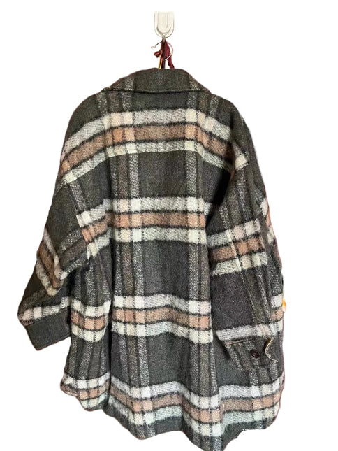 Chloé 2017 Fall/Winter Green Mohair Plaid Coat Oversized Fit Size S