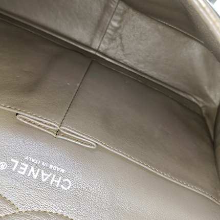 Chanel Classic Flap Jumbo 2012 Coffee Brown Caviar Leather Double Flap Silver Hardware