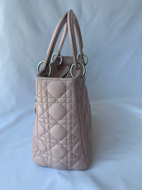 Sold Lady Dior Pink Cannage Leather Medium 96-MA-0132