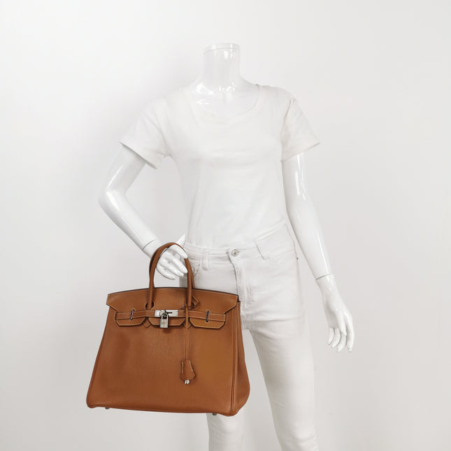 Hermes Birkin 35 Gold Togo Calfskin Leather Palladium Hardware 2004