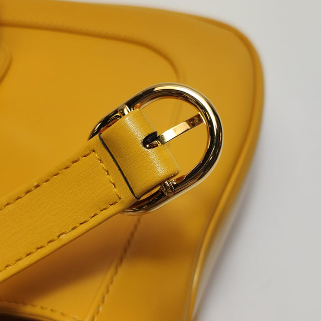 Gucci Jackie 1961 Yellow Leather Bag Small Shoulder Bag With Strap