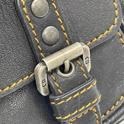 Dior Vintage Gaucho Mini Black Leather Crossbody Bag
