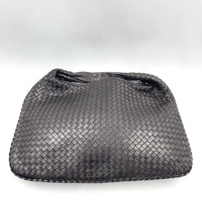 Bottega Veneta Intrecciato Hobo Bag Medium Dark Chocolate Brown Lambskin leather 45cm