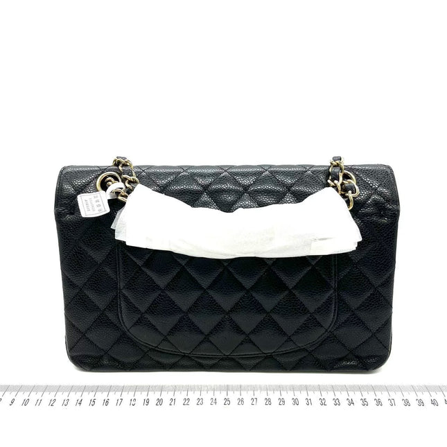 Chanel Classic Flap Medium Black Caviar Leather with 24k Gold Hardware, 2008-2009