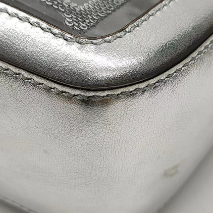 Sold Fendi Baguette Fendi x Nicki Minaj Silver PVC and Leather with Glitter Sequins Crossbody Bag