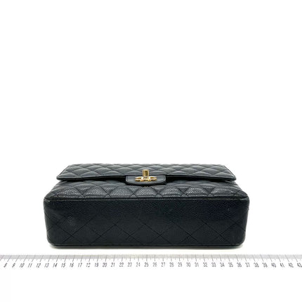 Chanel Classic Flap Medium Black Caviar Leather with 24k Gold Hardware, 2008-2009