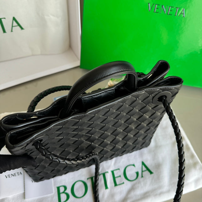 Sold Bottega Veneta Small Andiamo Black Intrecciato Handbag
