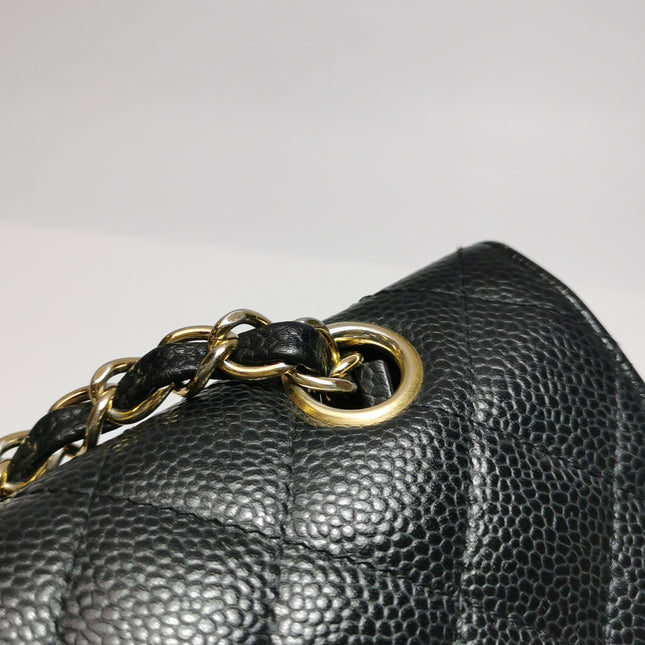 Chanel Classic Flap Medium Black Caviar Leather Gold Hardware, 2009-2010