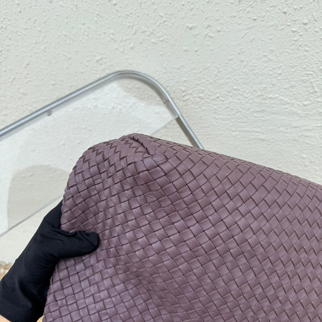 Sold Bottega Veneta Cabat Large Intreccio Leather Tote Bag Dark Lavender Purple 40-43cm