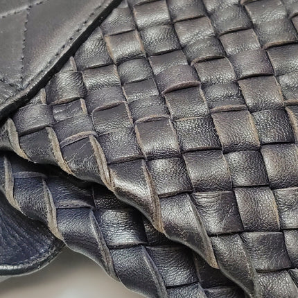 Bottega Veneta Cabat MM Intreccio Leather Tote Bag Navy 40cm