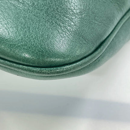 Gucci Jackie Vintage Leather Medium Handbag Green Gucci Monogram