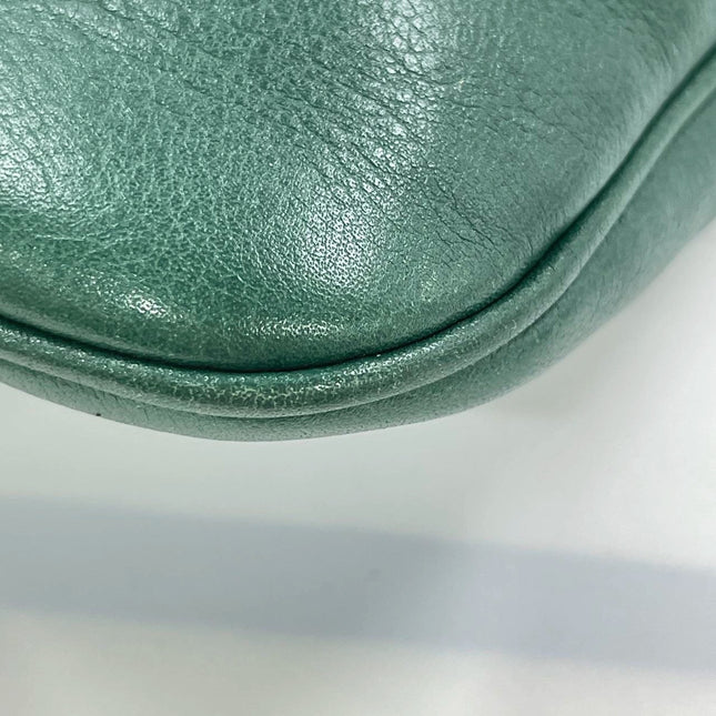 Gucci Jackie Vintage Leather Medium Handbag Green Gucci Monogram