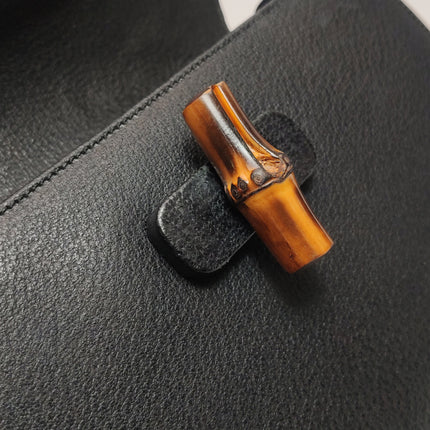 Gucci Bamboo 1947 Top Handle Bag Leather Medium Black