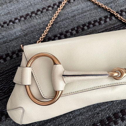 Sold Gucci Horsebit 1955 Large White Leather Shoulder Bag