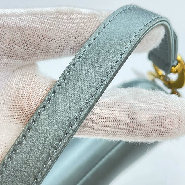Sold Dior Saddle Mini Silk Greyish Blue with crystals