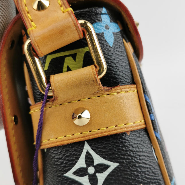 Louis Vuitton x Takashi Murakami Sologne Messenger Crossbody Bag Black Multicolor
