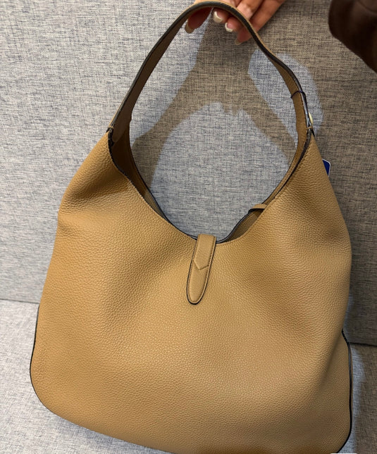 Gucci Jackie Beige Sand Leather Silver Hardware
