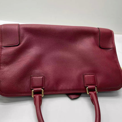 Loewe Amazona 36 Medium Burgundy Leather Dragon Lock Gold-tone Hardware