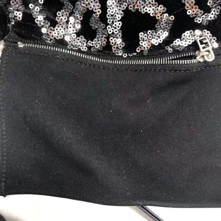 FENDI Mini Bucket White Heart Shaped Sequin Black Bag