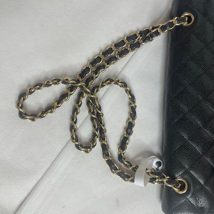 Chanel Classic Flap Maxi 2011 Black Caviar Leather Double Flap with Gold Hardware