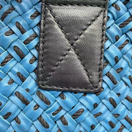 Bottega Veneta Cabat Tote Intreccio Leather Navy and Black 42cm