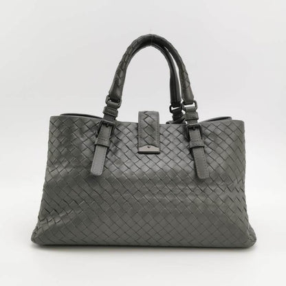 Bottega Veneta Roma Handbag Intrecciato Nappa Leather Grey Small 30cm