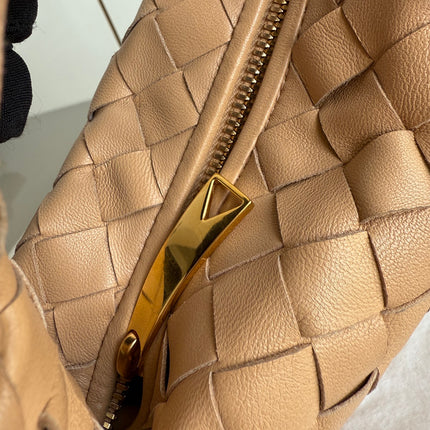 Bottega Veneta Jodie Mini Almond Beige Lambskin Leather Clutch Bag