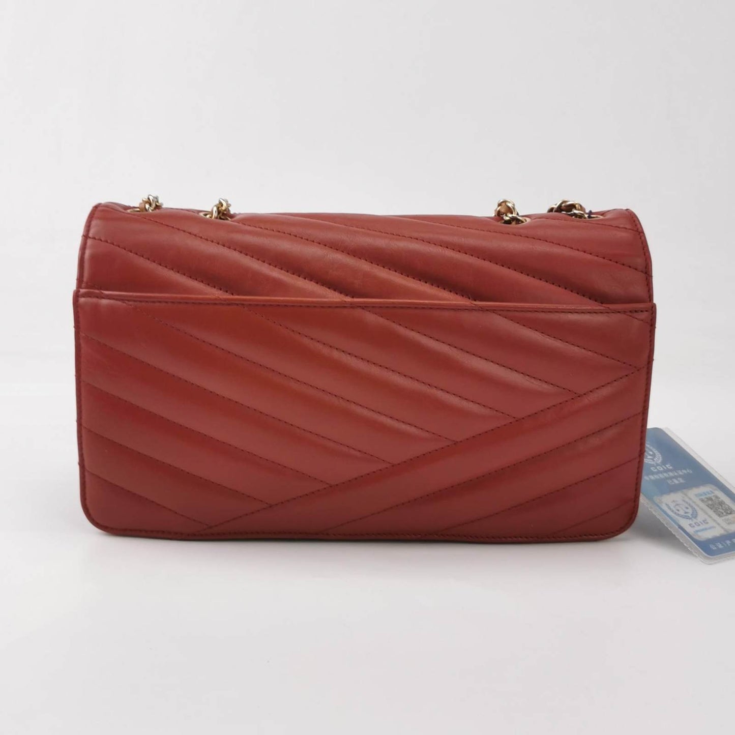Chanel Gabrielle Flap Bag 2011-2012 Chevron Leather Medium Red Shoulder Bag