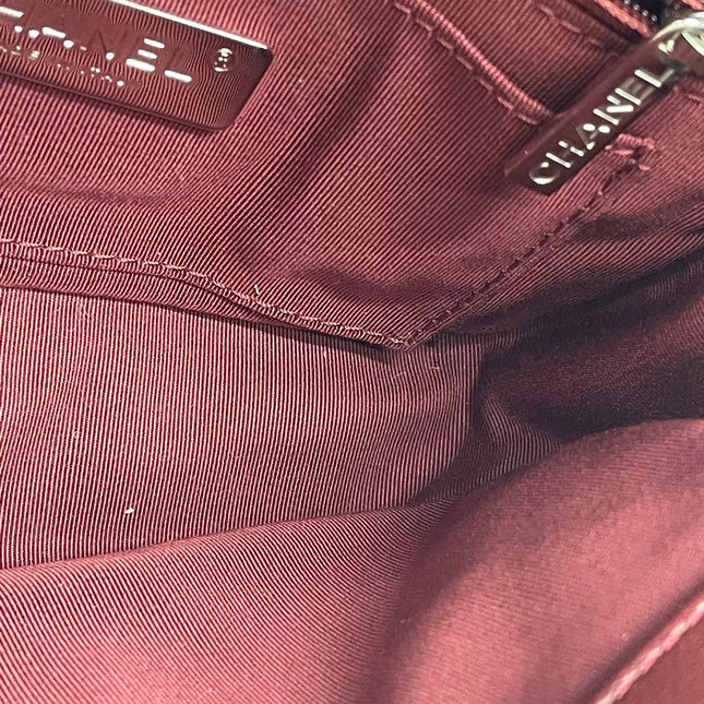 Chanel Flap Bag Mini Burgundy Lambskin Leather Gold & Silver Hardware 2019