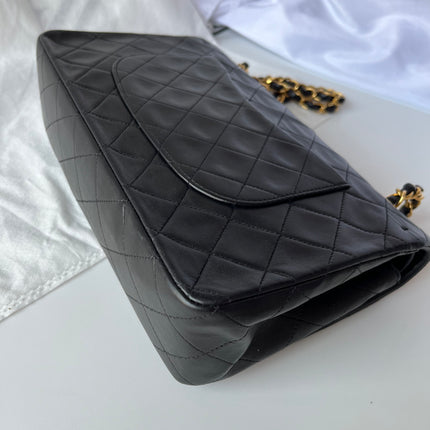 Chanel Classic Flap Vintage Medium Black Lambskin Leather with 24k Gold HW, 1996-1997