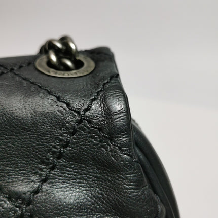 Chanel 2013 Paris-Edinburgh Large Black Flap Calfskin Leather Shoulder Bag